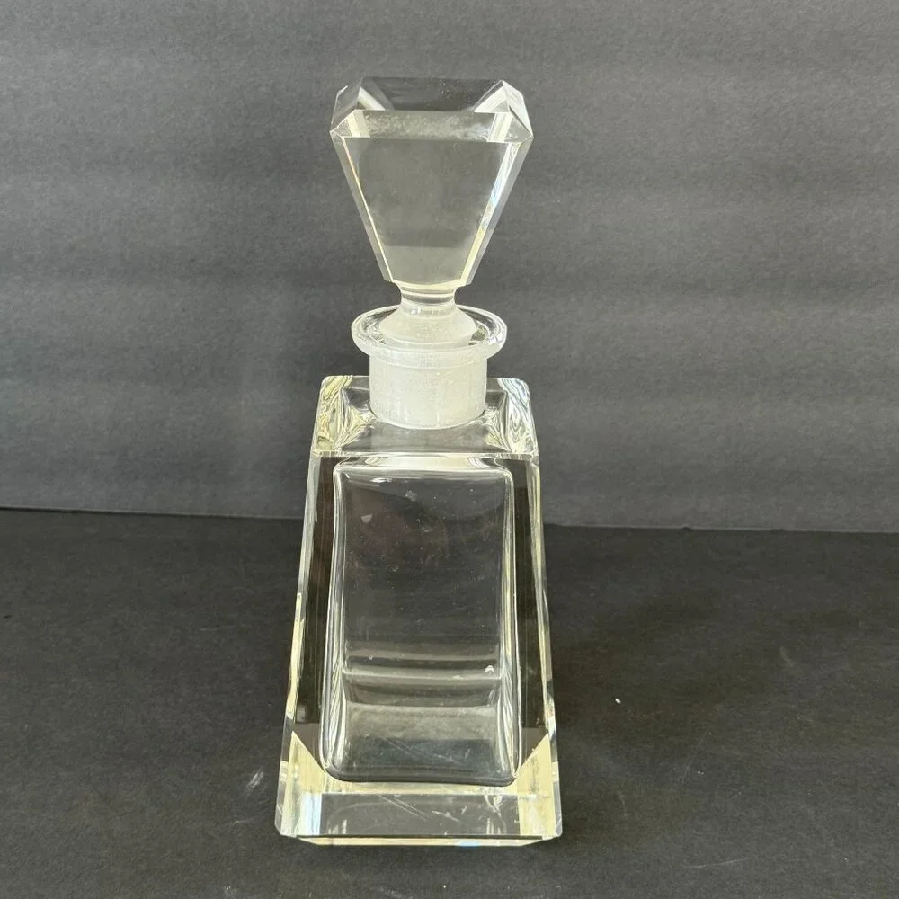 Vitg Clear Mid Century Geometric Crystal Decanter Bottle 9